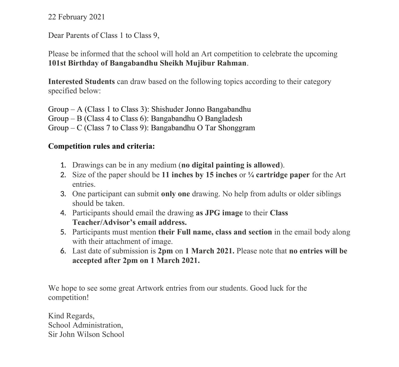 Notice SJWS  Bangabandhu Art Competition 2021 SABRINA SHAHEED SABRINA SHAHEED-1 1